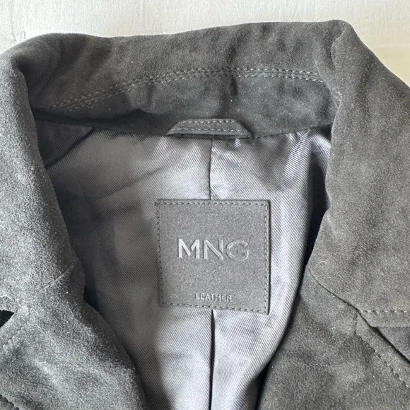 Mango Small Black Fringe Suede Jacket